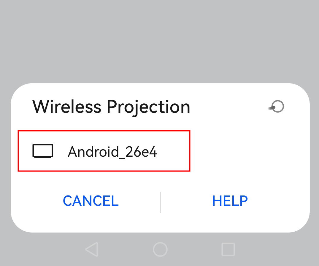 Wireless Projection Android device selection